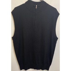 NEW  F/X Fusion Mens Black Knitted Pullover Vest Sweater Sleeveless Large Zipper